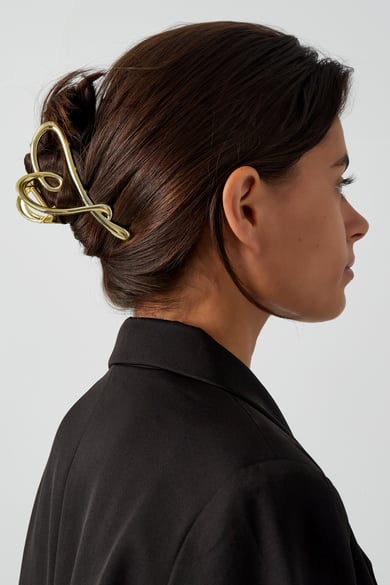 Pinza para el pelo elegante y elegante - dorada h5 Imagen2