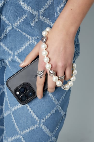 phone cord heart of pearl - white  h5 Picture2