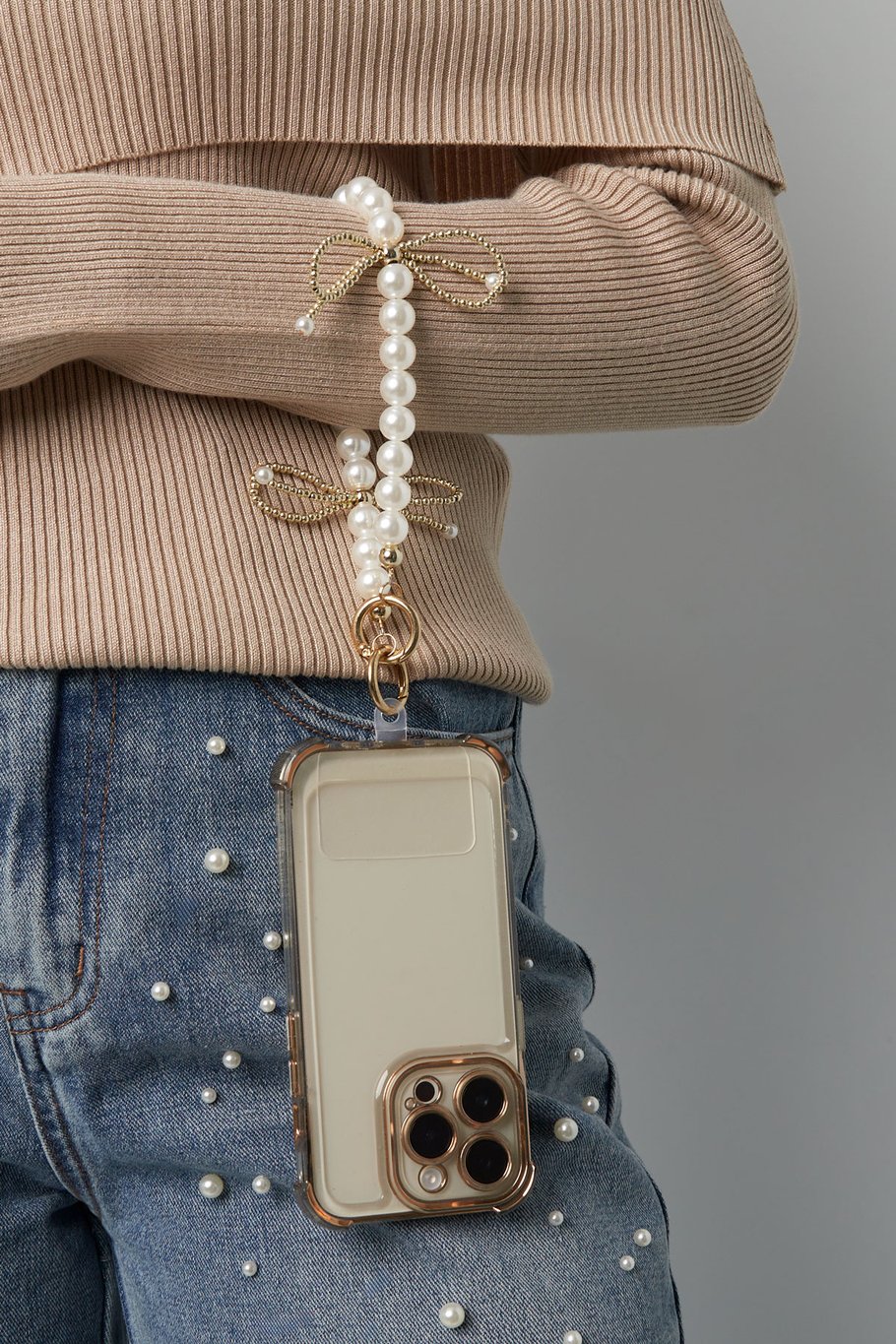 phone cord pearl bowtiful - white h5Picture2