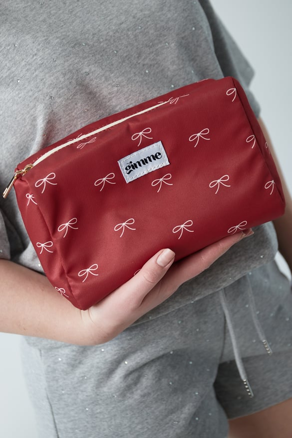 Toiletry bag bows - Red