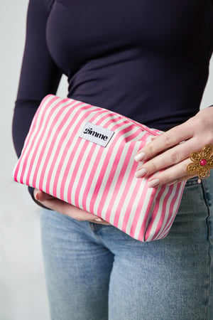 Make-up bag small stripes - Fuchsia h5 Picture2