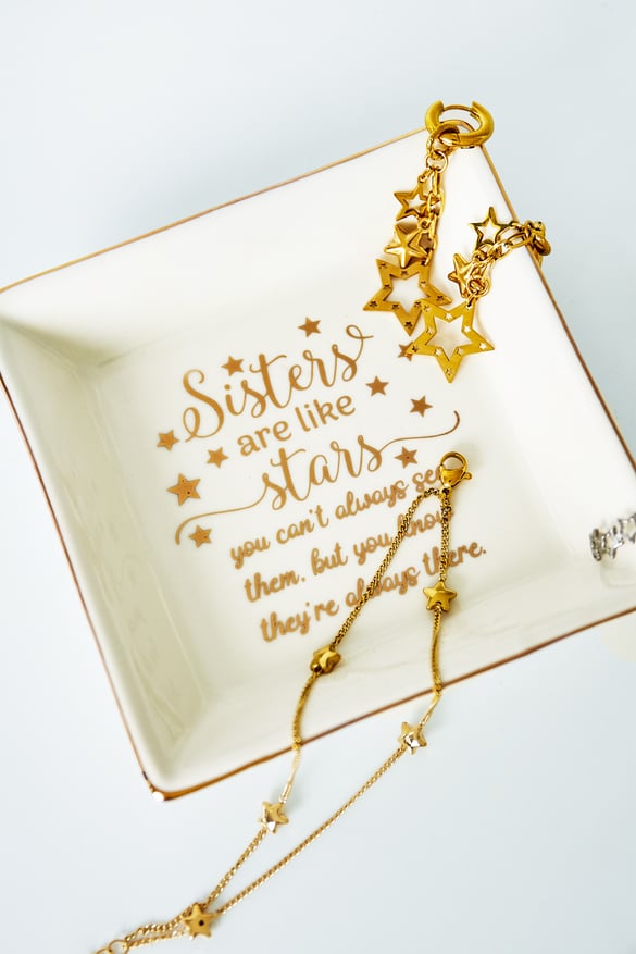 Sisters are like stars Jewelry display - White 2