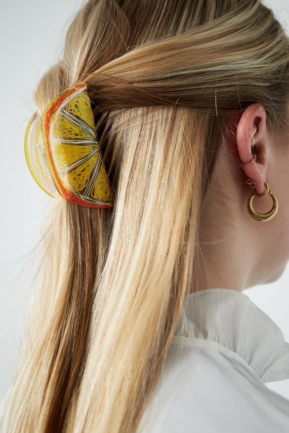 Hair clip Lemon with a touch of orange