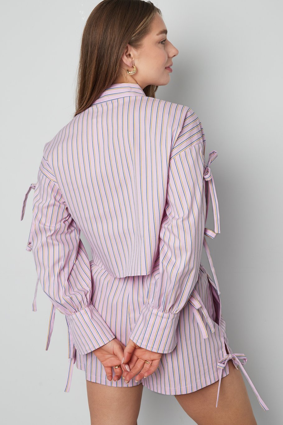 Bluse Nadelstreifen Spitze Bild8