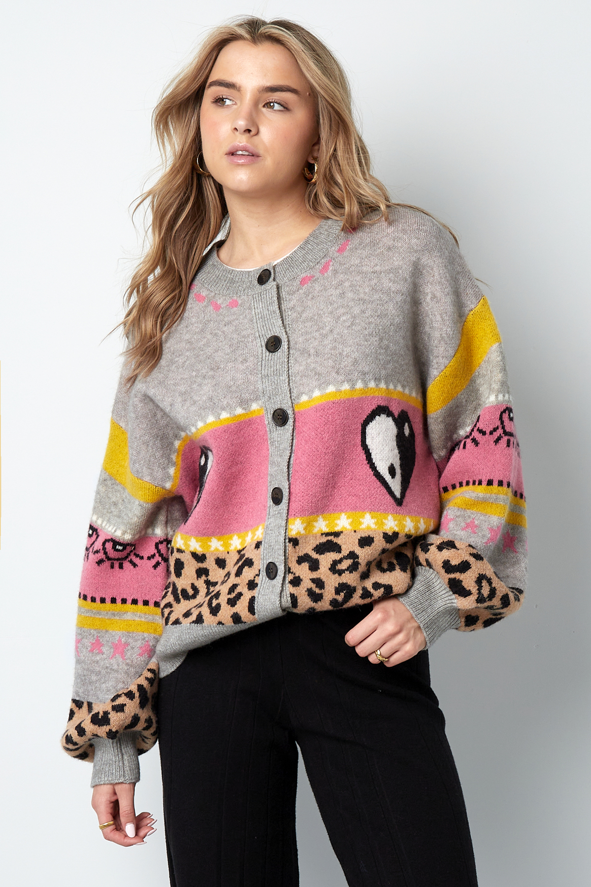 Dreamy Days cardigan - orange purple SKU0605148-601 LXL