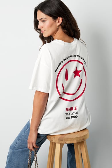 T-Shirt Happy Life Smiley - grau h5 Bild2
