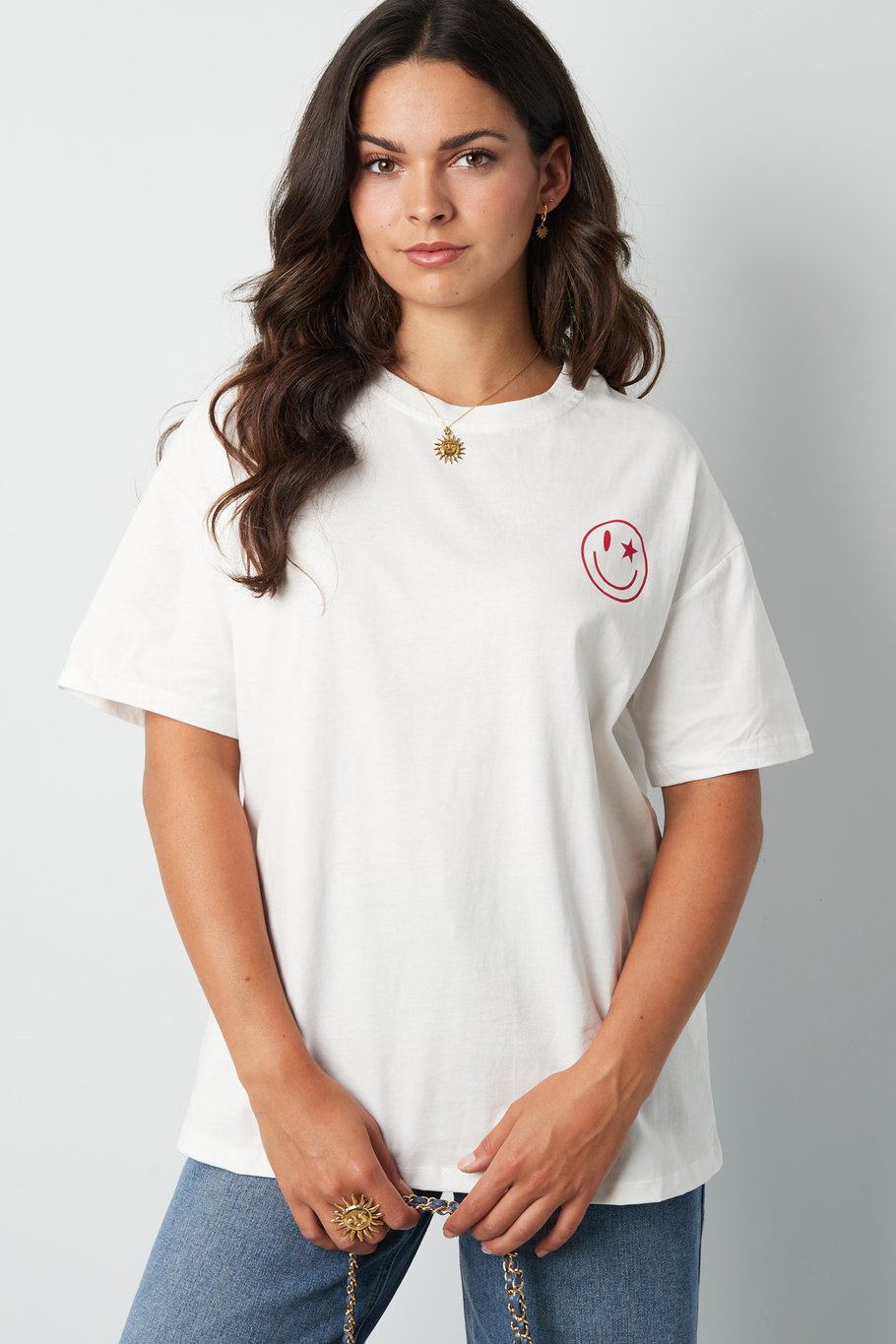 T-Shirt Happy Life Smiley - grau Bild10