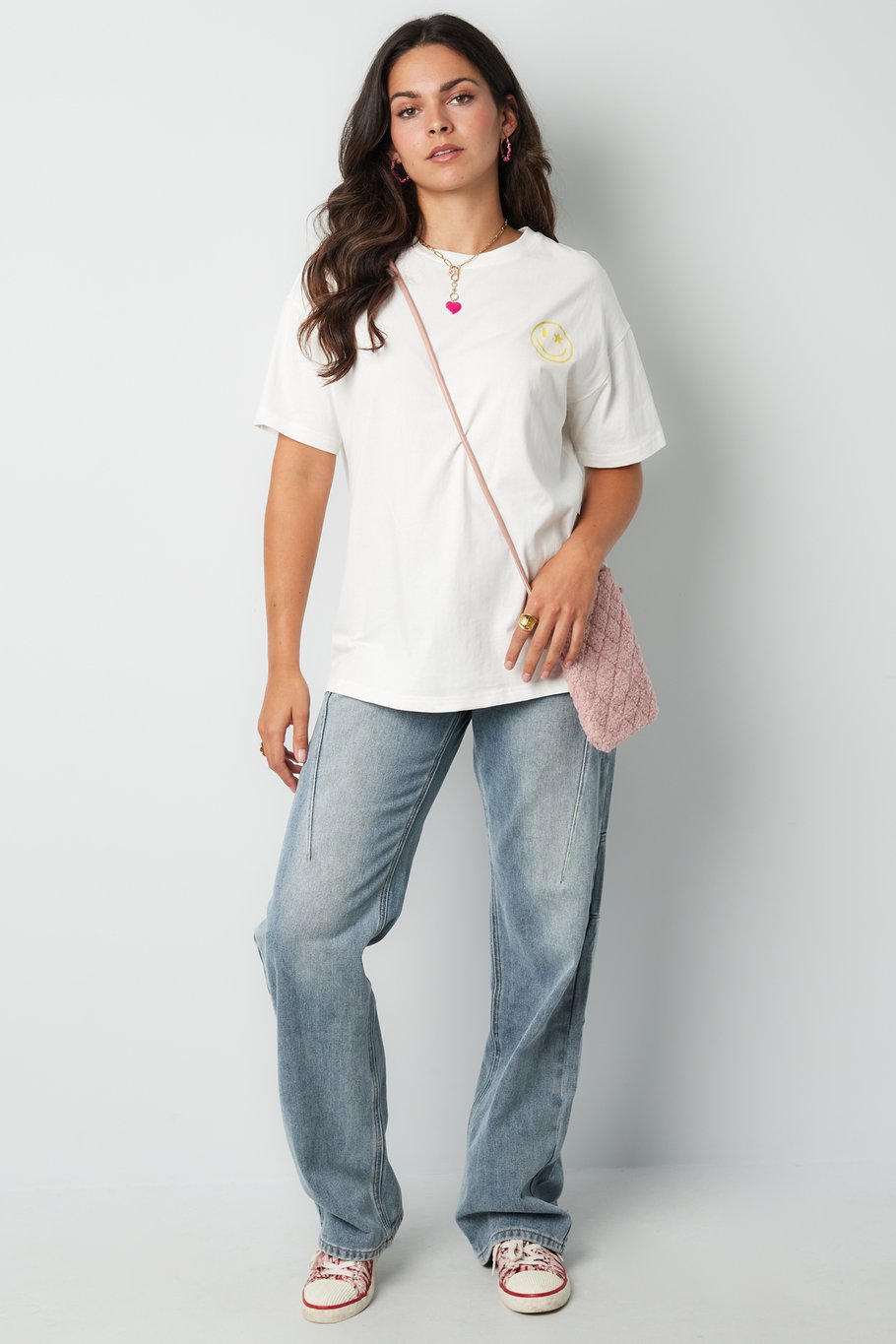 T-Shirt Happy Life Smiley - grau Bild7