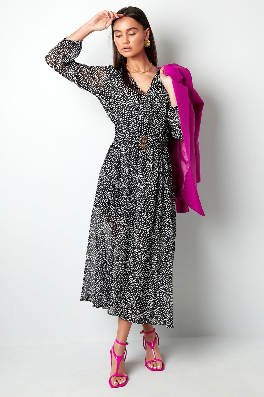 Robe longue avec imprimé - noir Noir &amp; White S Image3