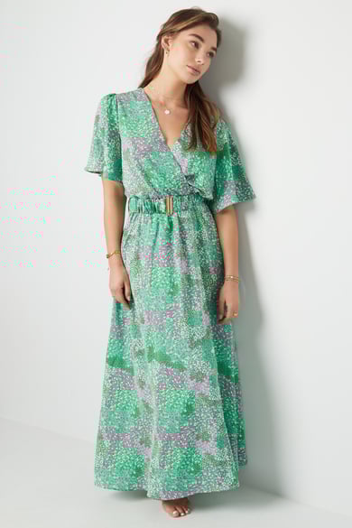 Maxikleid Blumendruck Rosa S h5 Bild4