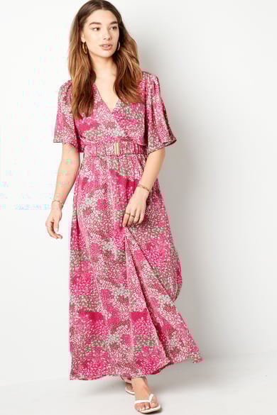 Maxikleid Blumendruck Rosa S h5 Bild7