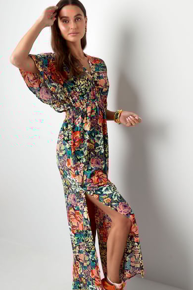 Maxi robe fleurs - vert h5 Image4