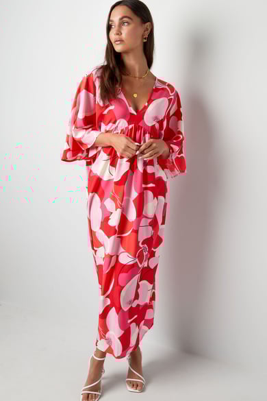 Robe imprimé floral abstrait - rouge h5 Image6