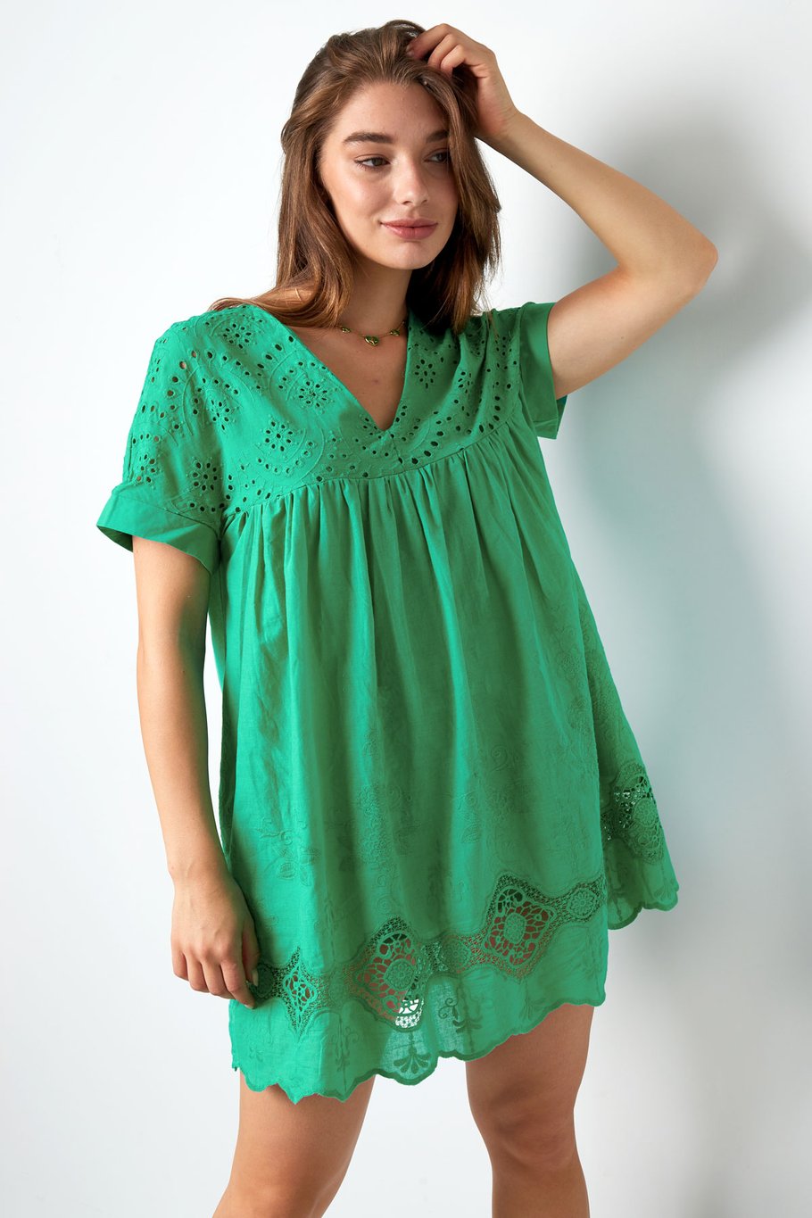 Short dress with open back - fuchsia Picture5