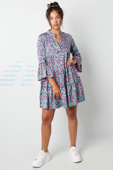 Kleid mit Happy-Print – rosa/lila h5 Bild3