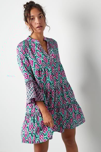 Kleid mit Happy-Print – rosa/lila h5 Bild6
