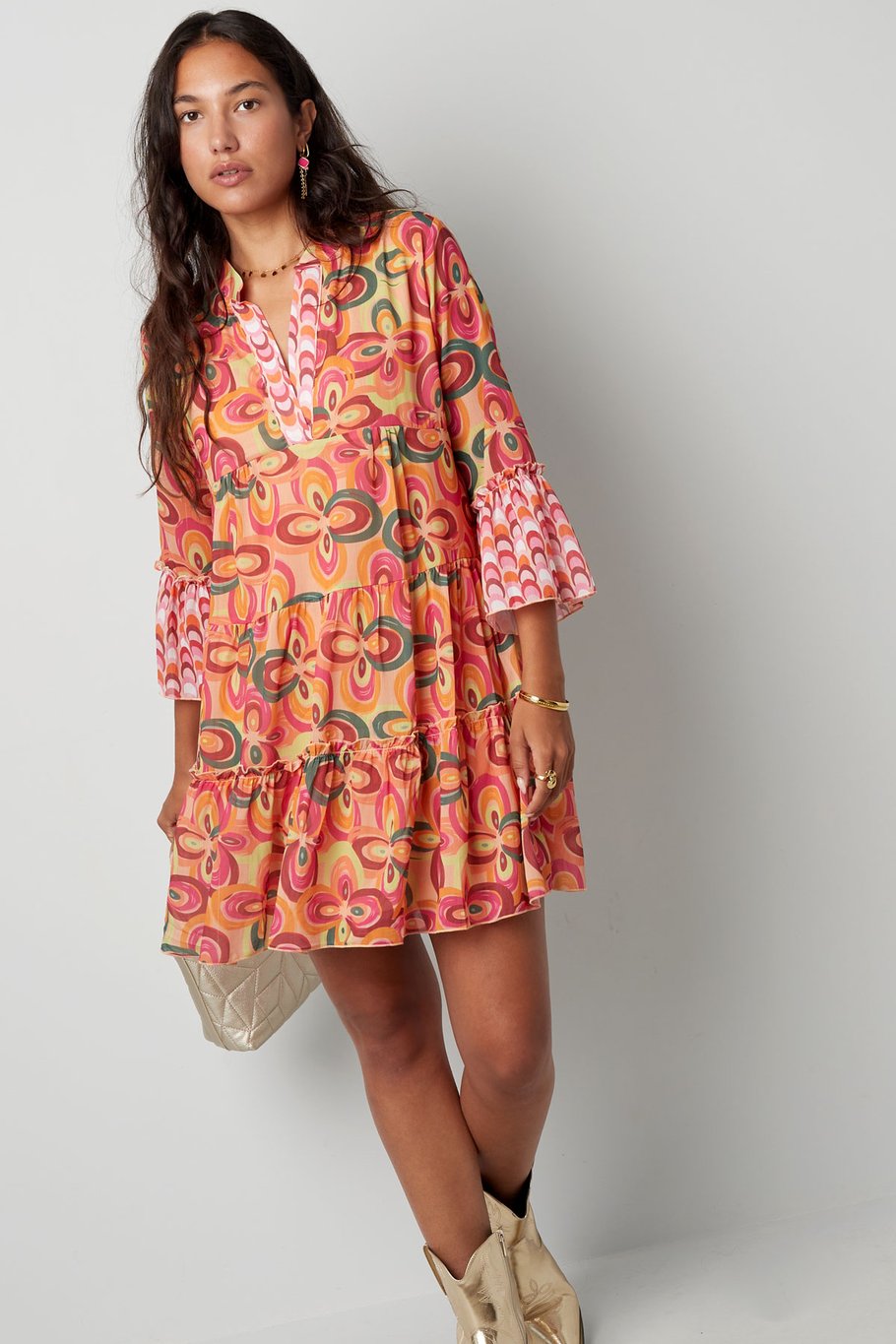 Sommerkleid mit Retro-Print – mehrfarbig Bild2