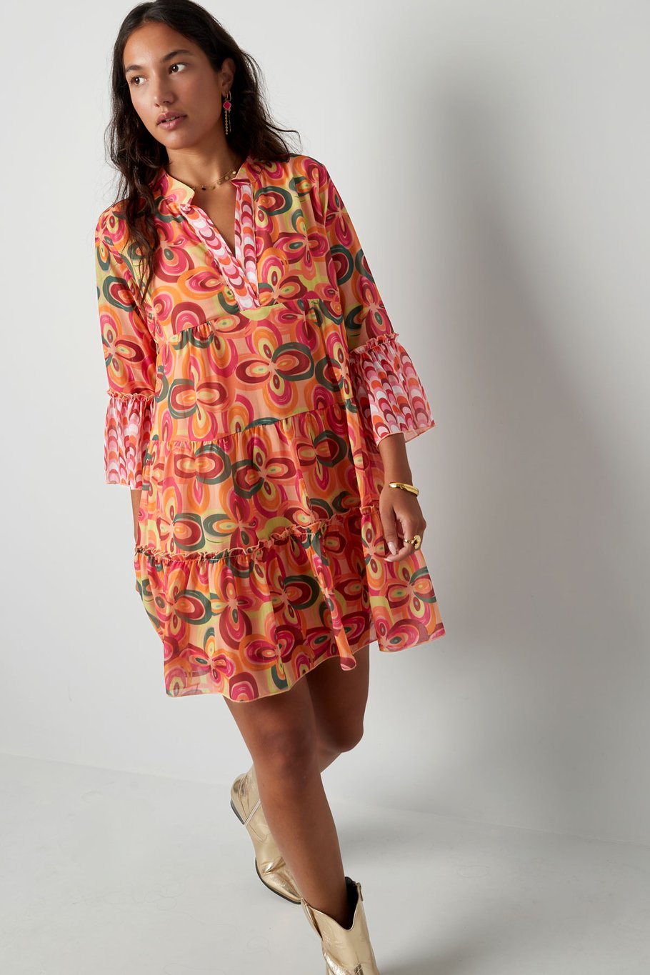 Sommerkleid mit Retro-Print – mehrfarbig Bild4