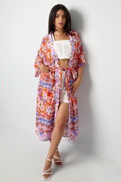 Kimono-Blumendruck - Orange h5 Bild5