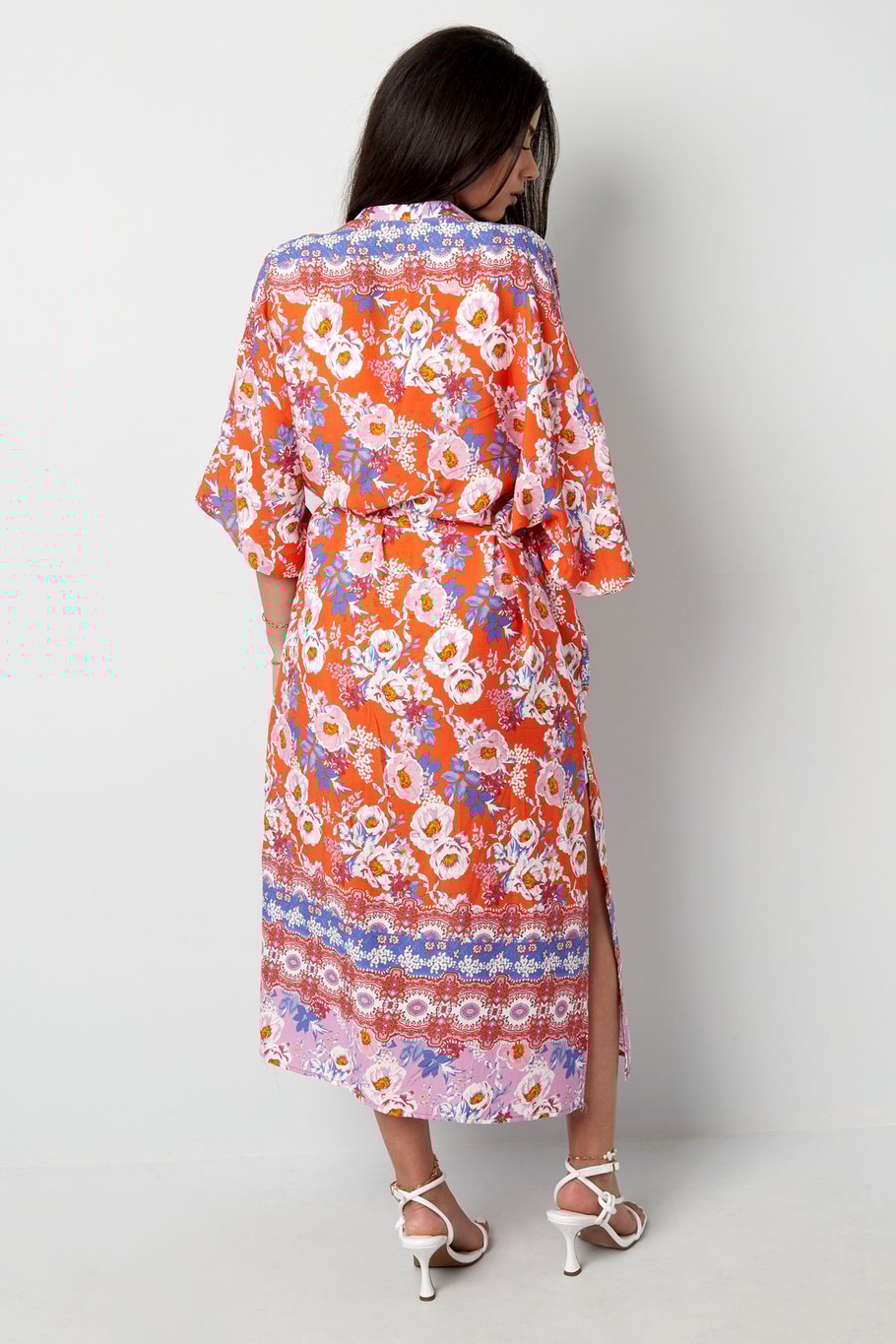 Kimono-Blumendruck - Orange Bild7