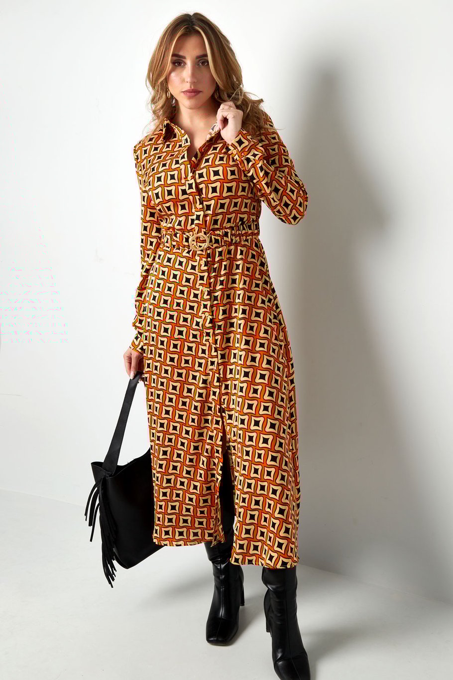 Maxi dress retro print green Picture6