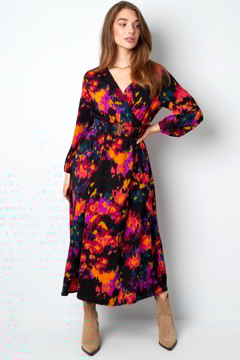 Maxi robe imprimé violet h5Image8