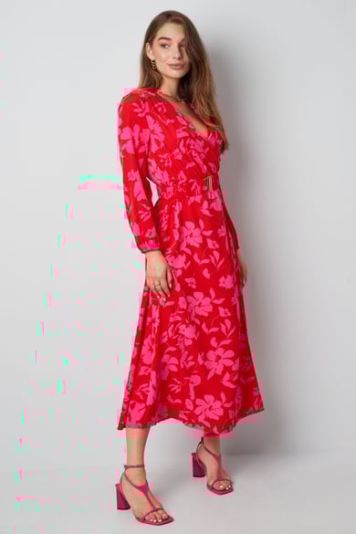 Maxikleid Blumendruck rosa rot h5 Bild5