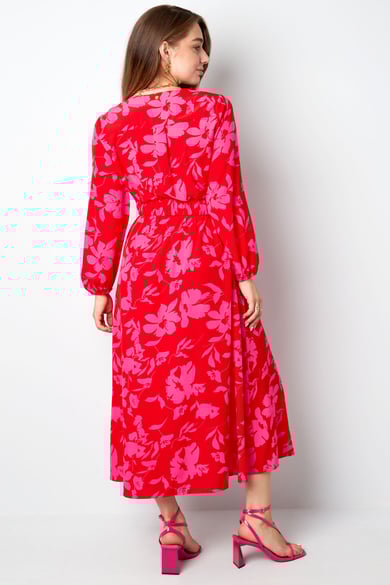 Maxikleid Blumendruck rosa rot h5 Bild6
