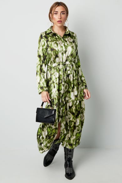 Maxikleid mit Blumendruck in Grün h5 Bild3