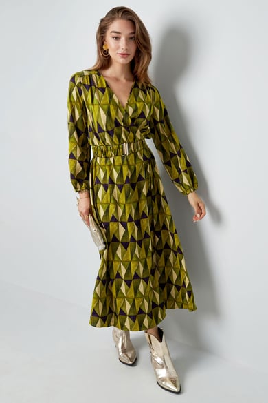 Maxikleid mit Retro-Print in Grün h5 Bild2