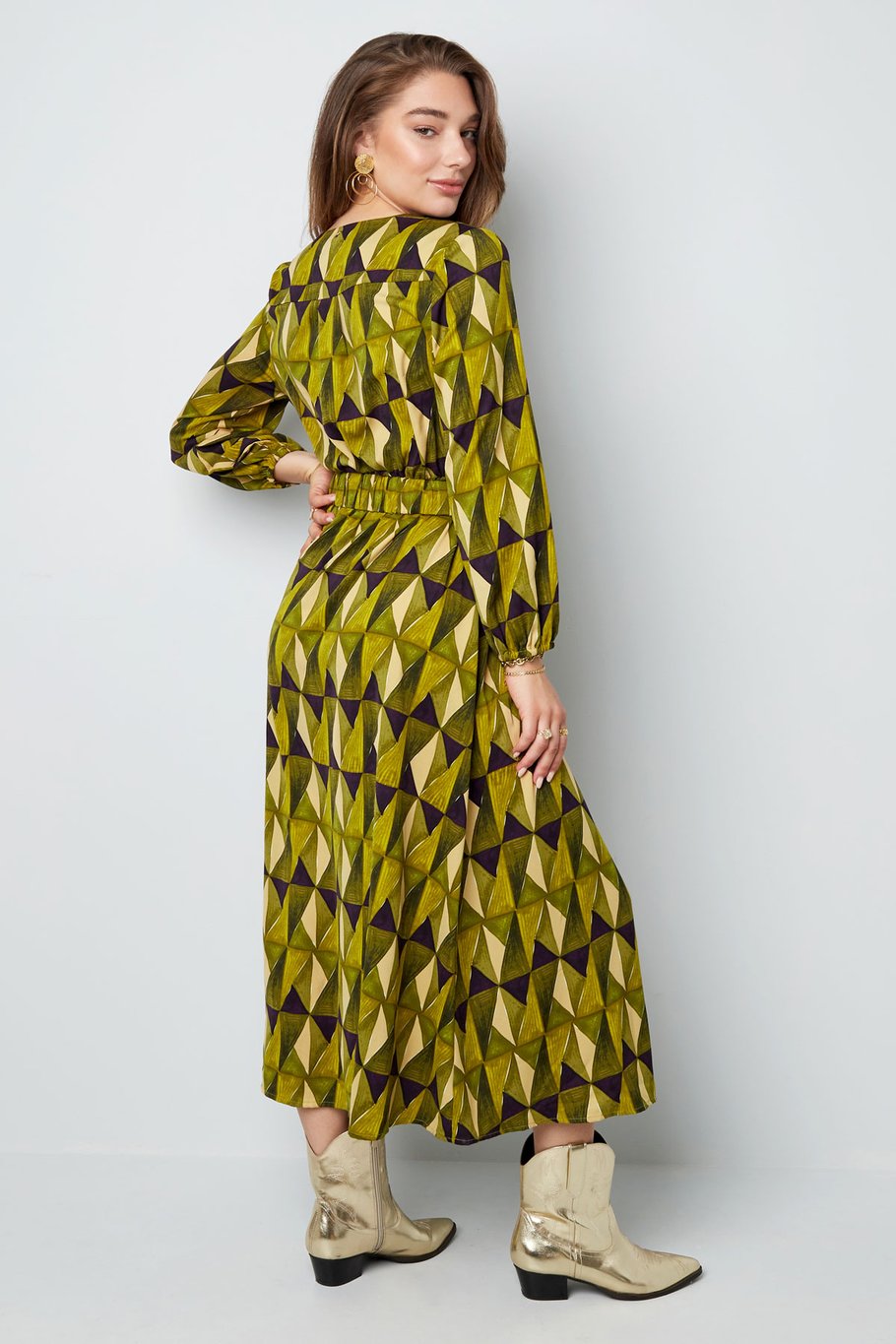 Maxikleid mit Retro-Print in Grün Bild7