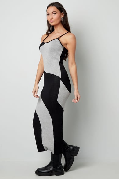 Kleid mit Bio-Print – grauschwarz h5 Bild8