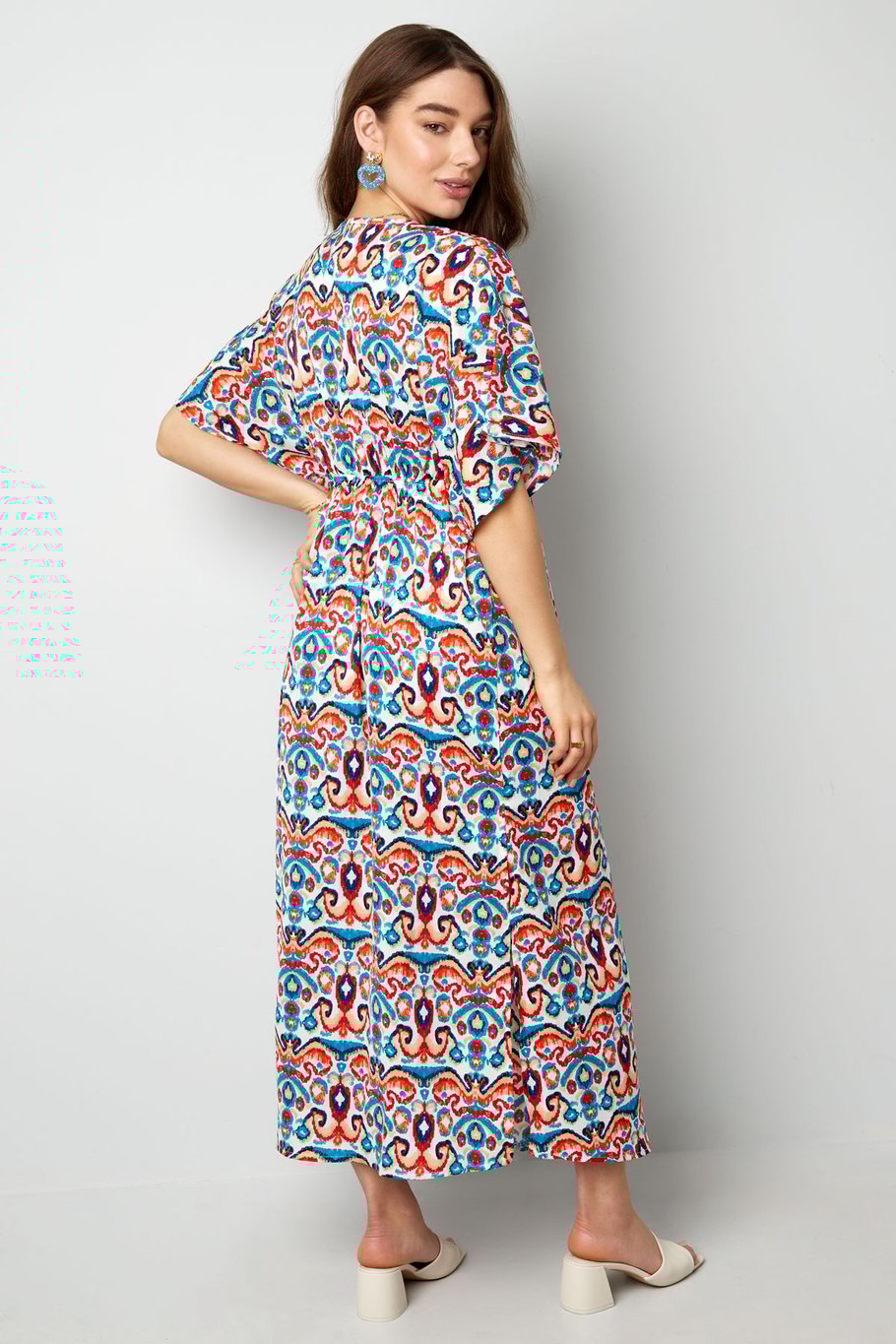 Vestido largo con estampado - rojo/azul - S Imagen8
