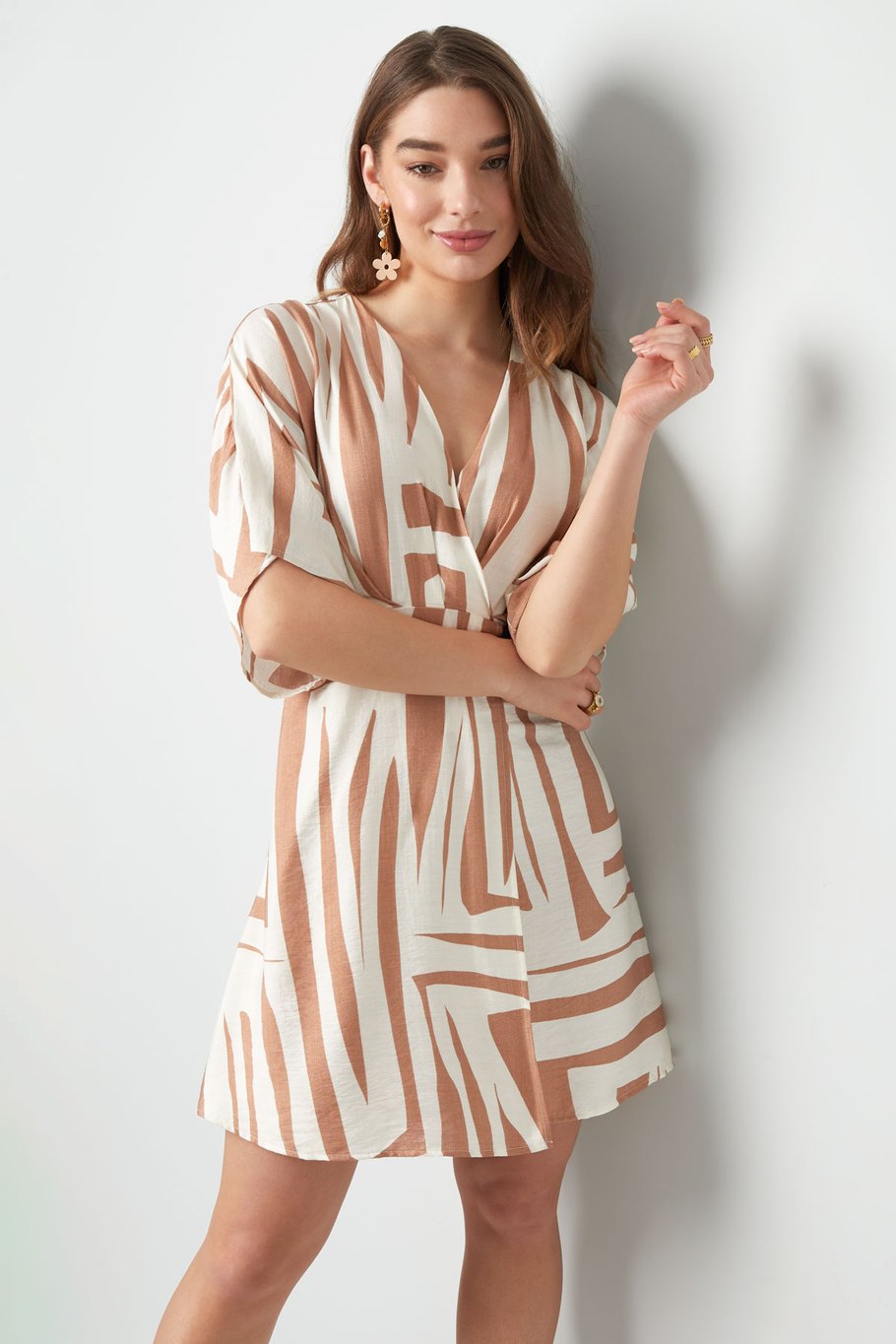 Mini jurk met print - zwart/wit  Afbeelding5
