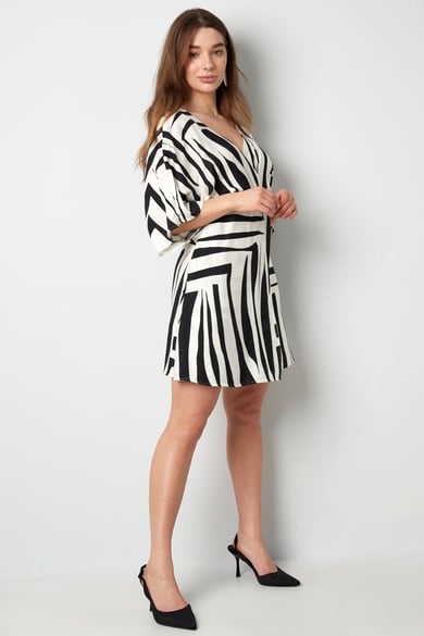 Mini jurk met print - zwart/wit  h5 Afbeelding7