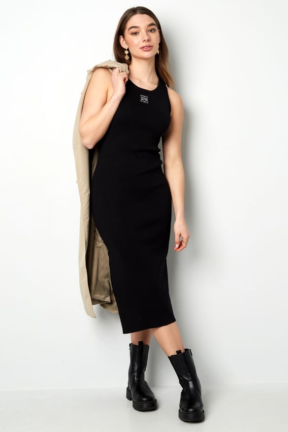 Vestido largo de punto love - blanco 2