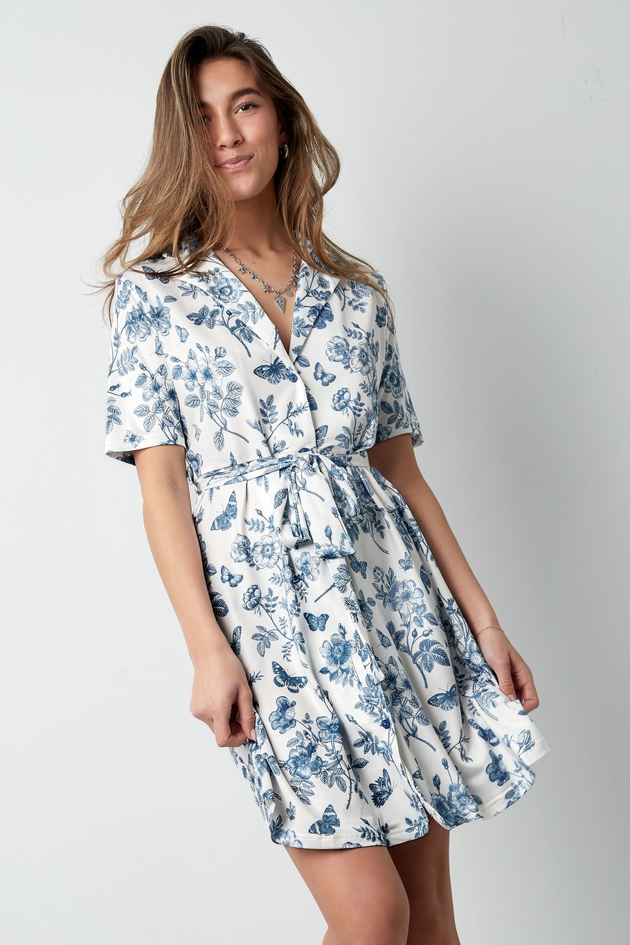 Flower dress with bow - beige h5Picture2