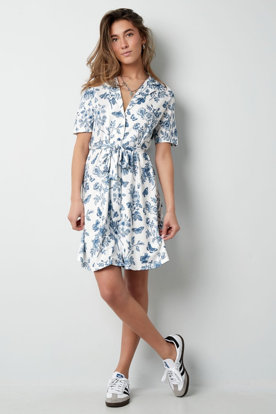 Flower dress with bow - beige h5Picture3