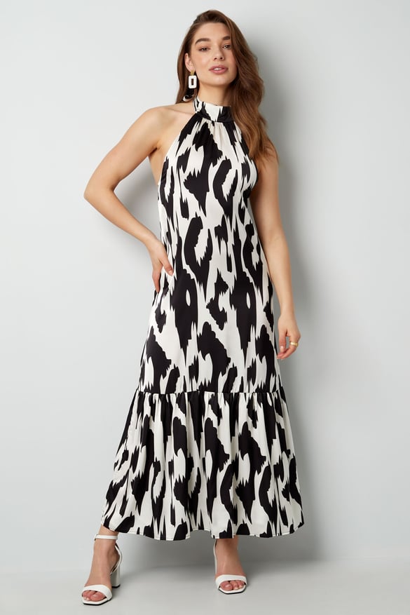 Robe dos nu avec imprimé - rose