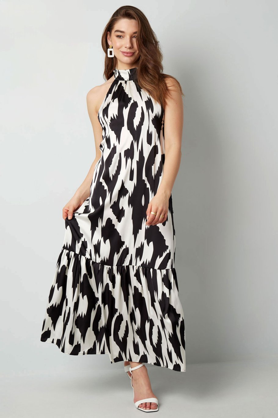 Halter dress with print - light blue h5Picture4