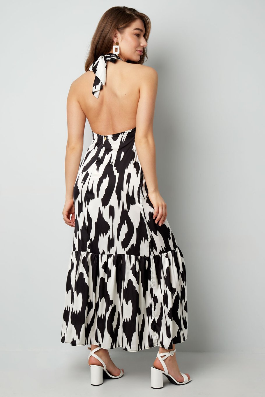 Vestido halter con estampado - azul claro  Imagen6