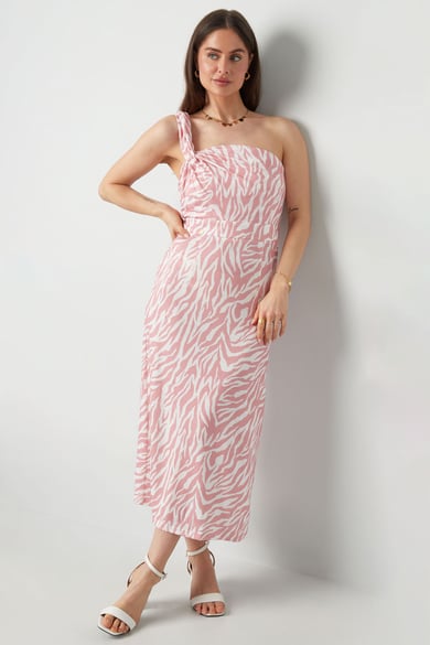 One shoulder zebra dress - black h5 Picture5