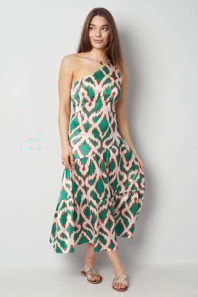 Vestido de un solo hombro tropical bliss - fucsia h5 Imagen3