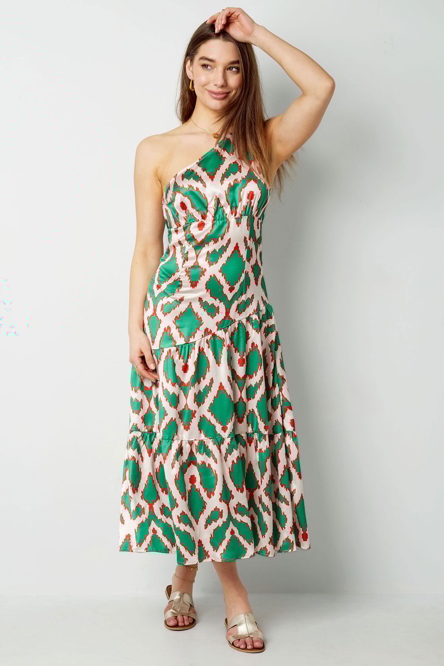 One-shoulder dress tropical bliss - fuchsia h5Picture8