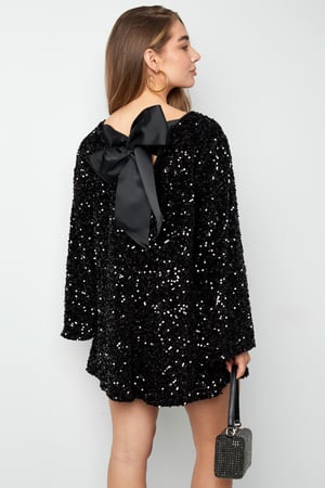 Glitzerkleid mit Schleife - Schwarz-Weiß h5 Bild9