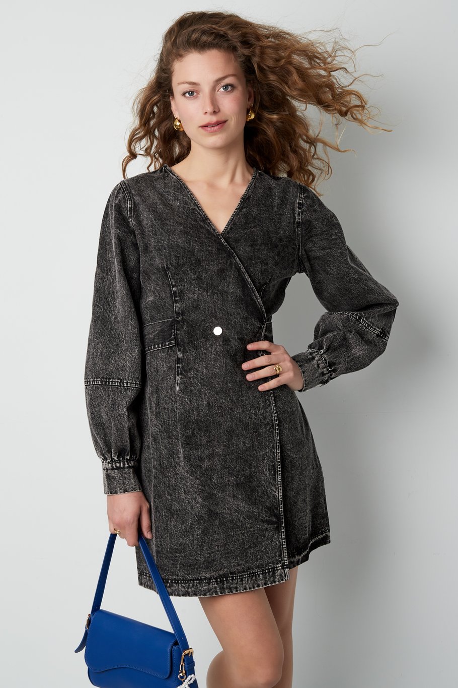 Denim wrap dress - Black Picture2