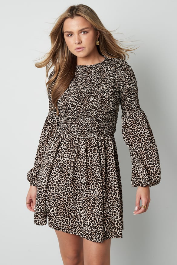 Leopard Mini Dress - Brown 2