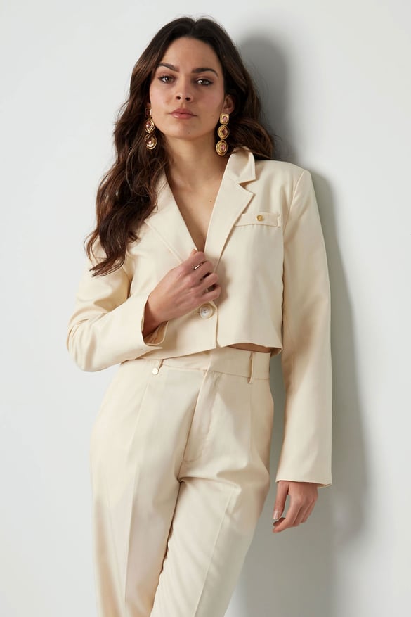 Cropped blazer - off-white