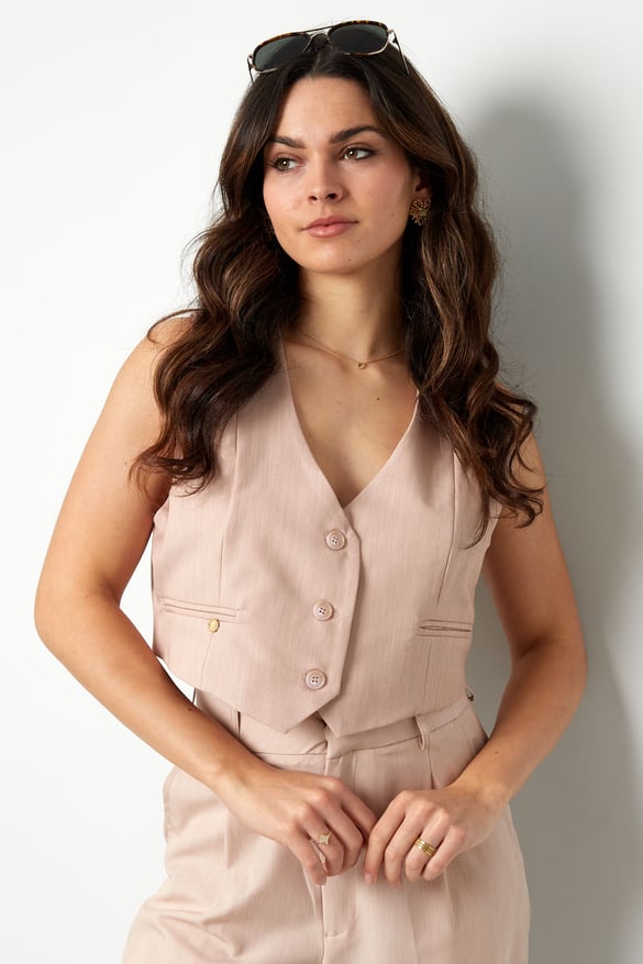 Cropped waistcoat - off-white 2