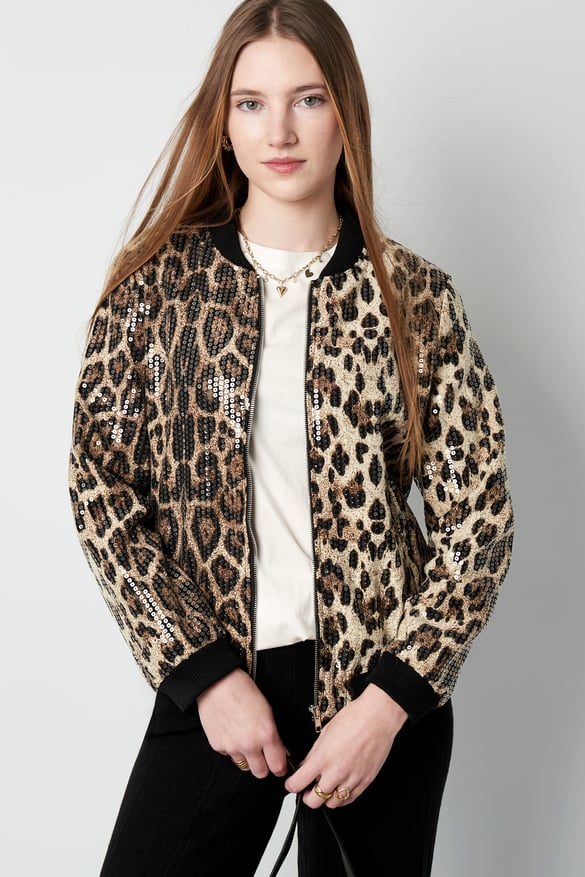 Glitter panther jacket - brown
